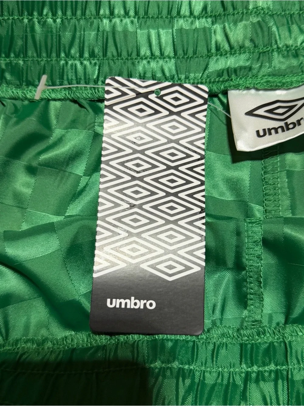 Umbro Mexico Soccer Checkered Shorts Green Vintage Style Shiny Mens Large NEW